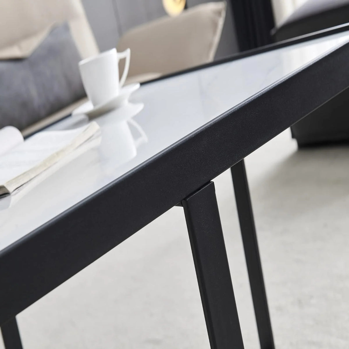 31.5 Inch Square Coffee Table with Sintered Stone Tabletop A3370