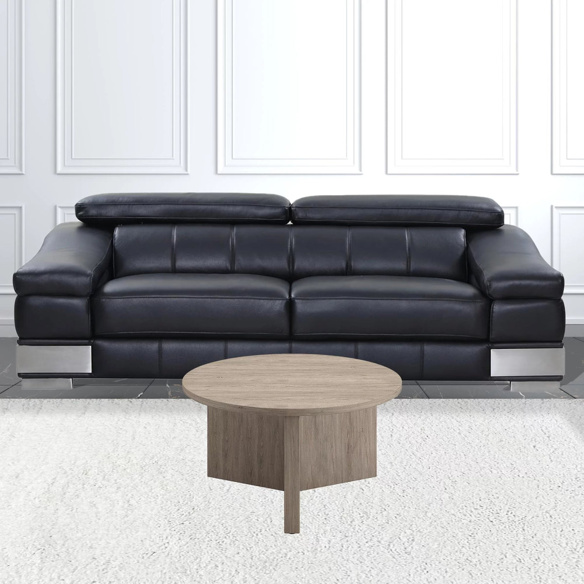 Grey Grain Round Coffee Table D33376