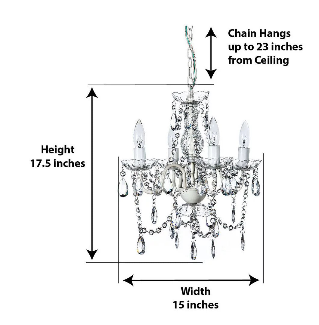 Clear 4 Light Acrylic Crystal Chandelier C177820