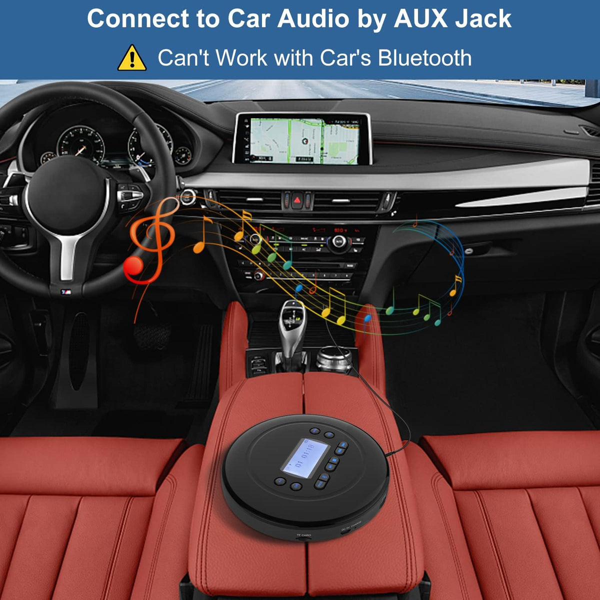 Pack of 2 Portable Bluetooth CD Player with Dual Headphone Jack M40990