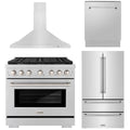 36 Inch Gas Range, Range Hood, Dishwasher, Refrigerator R25795