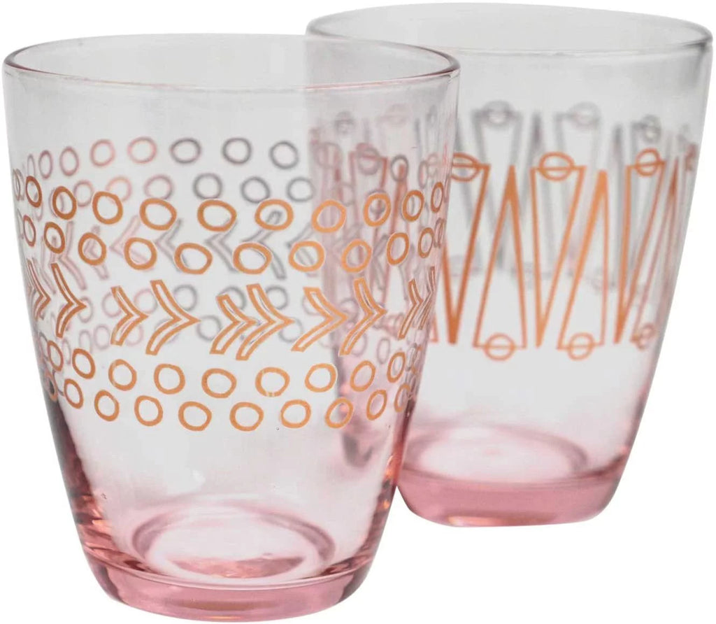Pink Stemless Wine Glass Set of 2 Y23966