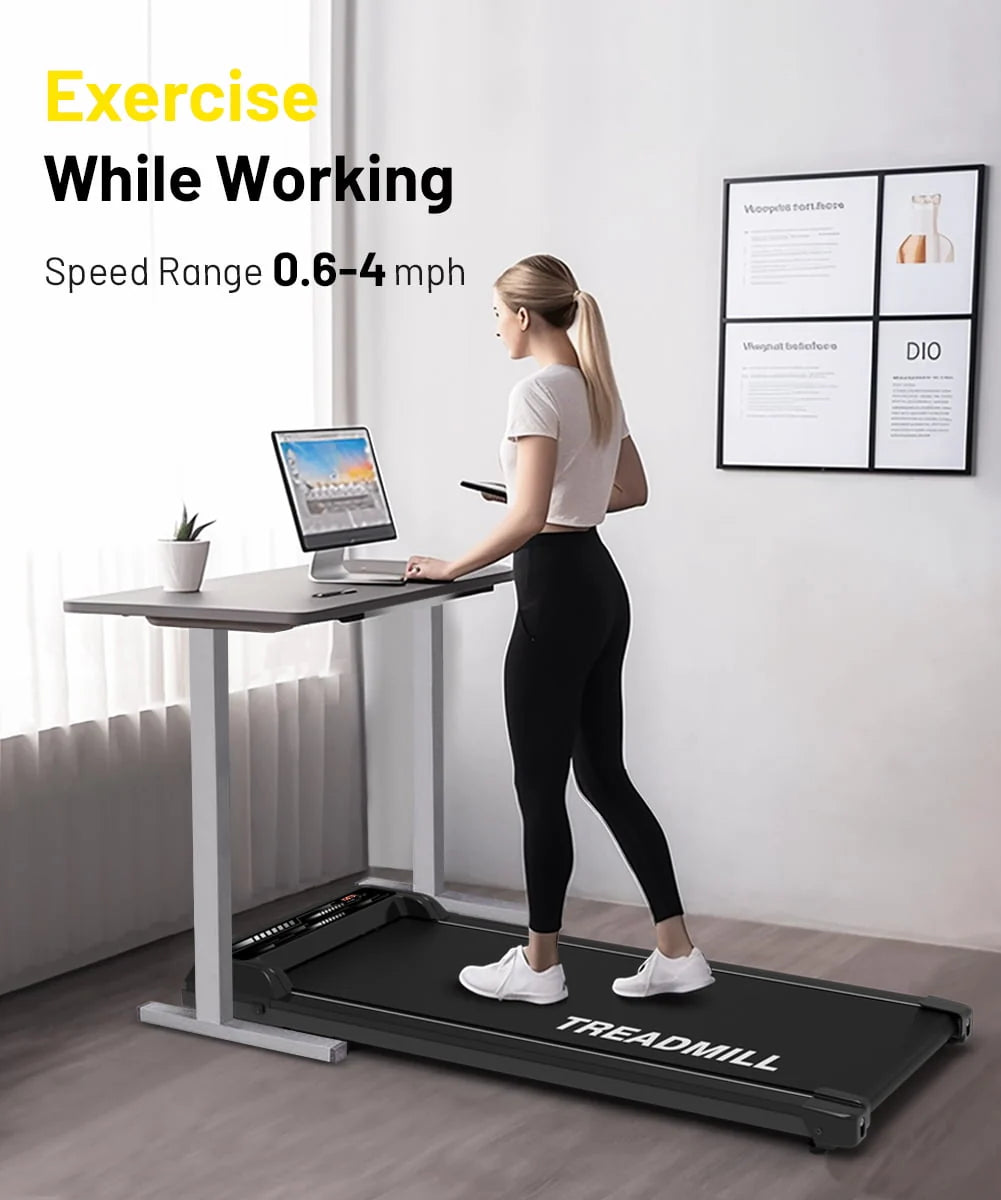 Black Portable Walking Pad Treadmill C93923