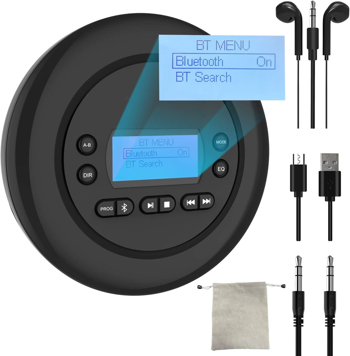 Pack of 2 Portable Bluetooth CD Player with Dual Headphone Jack M40990