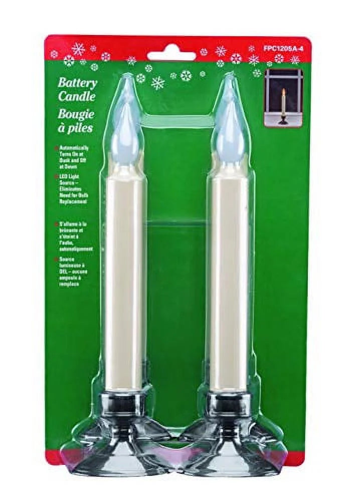 Battery Operated LED Window Candle with Dusk to Dawn Light Sensor, Amber Flicker Flame, 4 Pack G994375