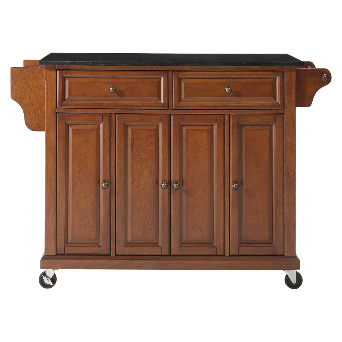 Solid Black Granite Top Kitchen Cart E9902