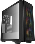 Black Mid-Tower ATX Case with Mesh Front Panel, Tempered Glass I4336