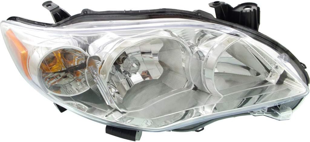 Passenger Side Headlight for Toyota Corolla 2011 2012 2013 with Bulbs Q37545